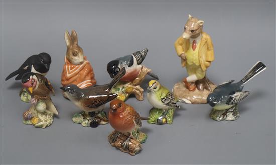 A collection of Beswick birds and animals